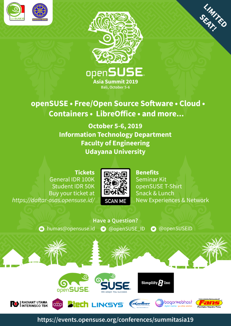 Poster Pendaftaran Peserta openSUSE.Asia Summit 2019